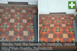 Victorian Tiled Porch Before After Cleaning Liverpool