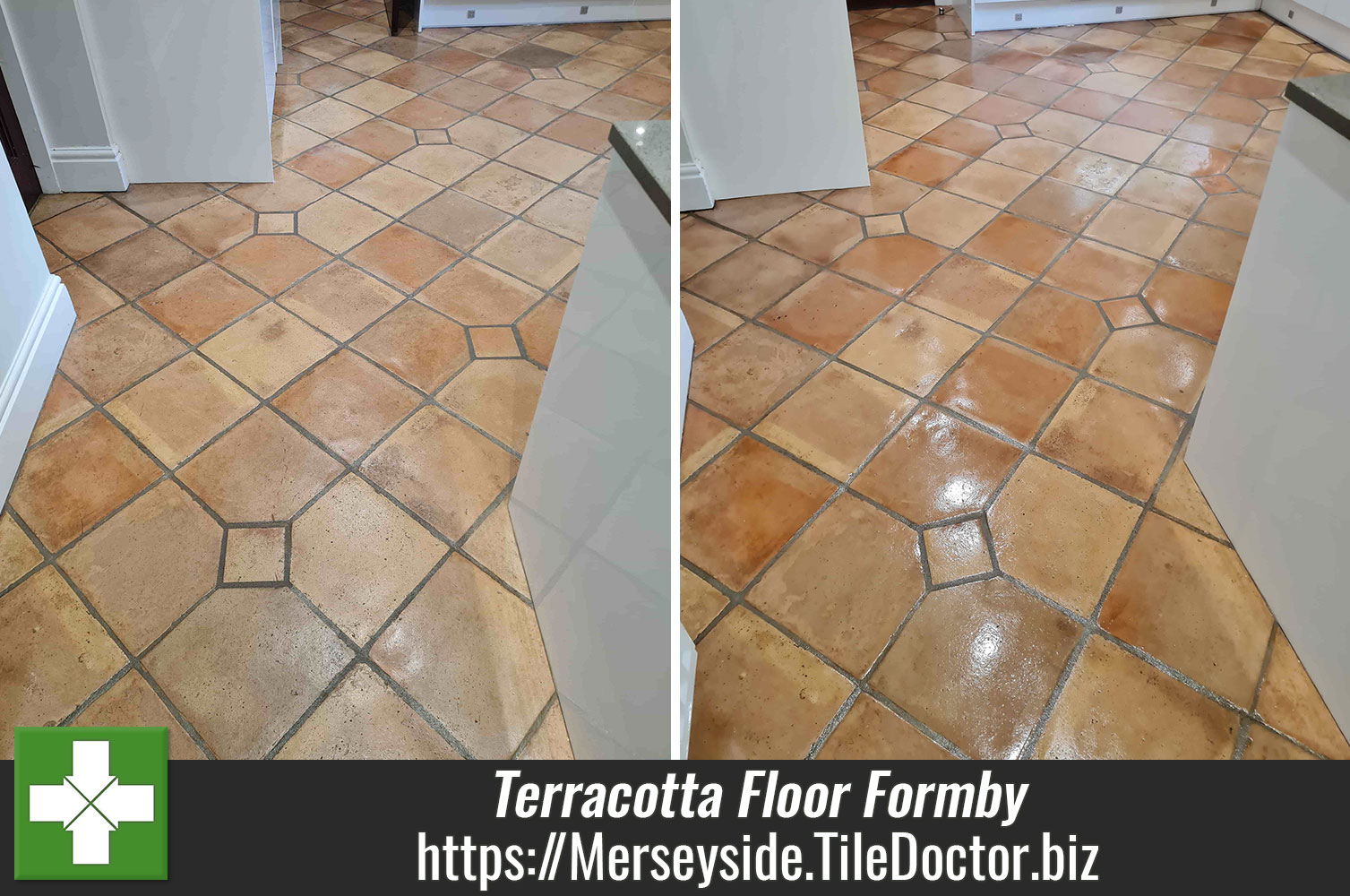 Terracotta Tiled Kitchen Floor Renovated Formby