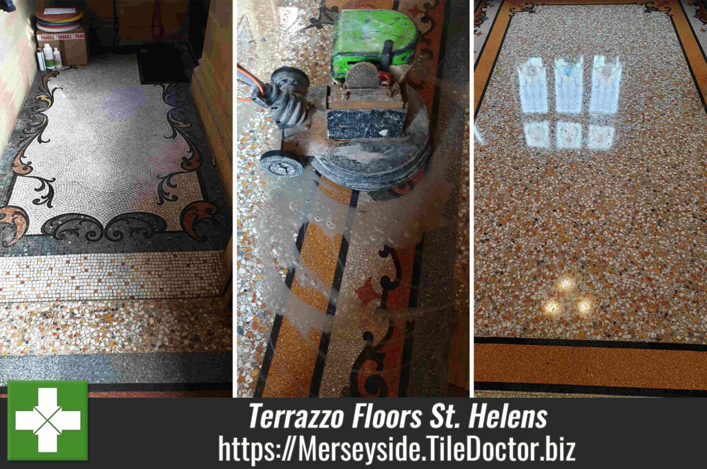 Multiple Georgian Terrazzo Floors Renovated St Helens