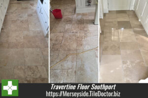 Travertine Kitchen Floor Renovation Southport